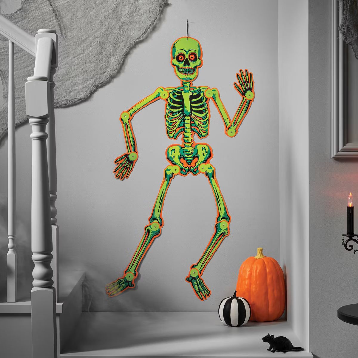 50" Halloween Paper Wall Decor Retro Green Skeleton - Hyde & EEK! Boutique™ | Target