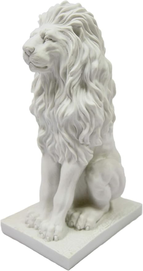 15" Sitting Down Aggressive Lion Statue Figurine Figure Vittoria Collection Made in Italy Indoor ... | Amazon (US)
