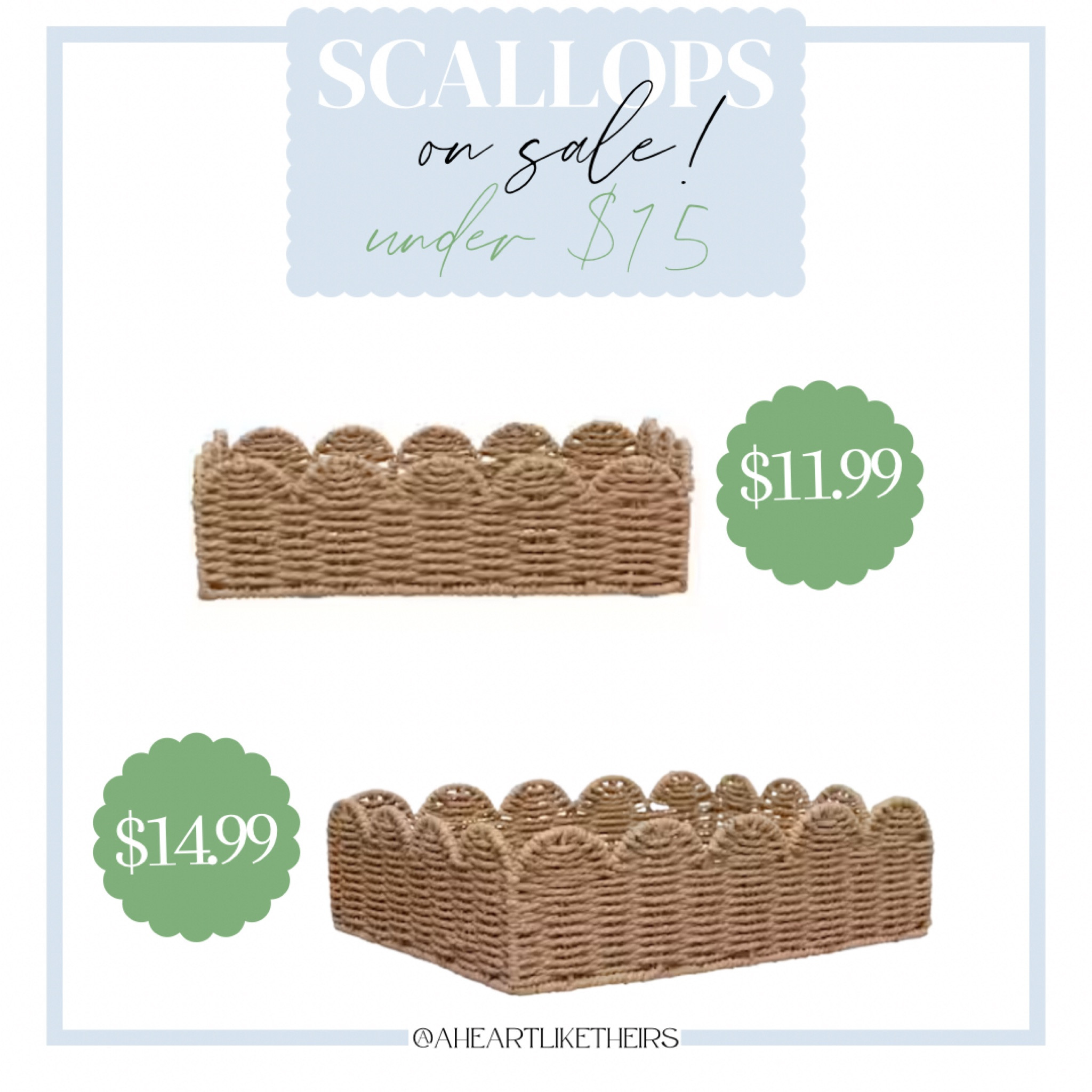 Scallops on sale! 🥰 These baskets are perfect for pretty organizing +  budget friendly!

#LTKhome #LTKMostLoved #LTKsalealert
