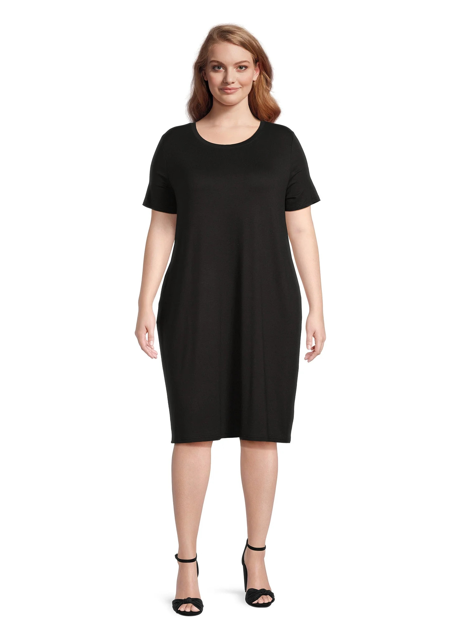 Terra & Sky Women’s Plus Size T-Shirt Dress with Short Sleeves | Walmart (US)