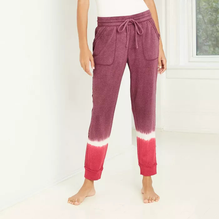 Women's Tie-Dye Mid-Rise Jogger Pants - Knox Rose™ Wine | Target