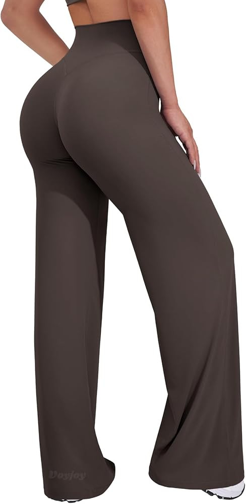 VOYJOY Straight Leggings Bottoms Wide Leg Pants for Women 29"/ 31.5"/33"/35" High Waist Stretch C... | Amazon (US)