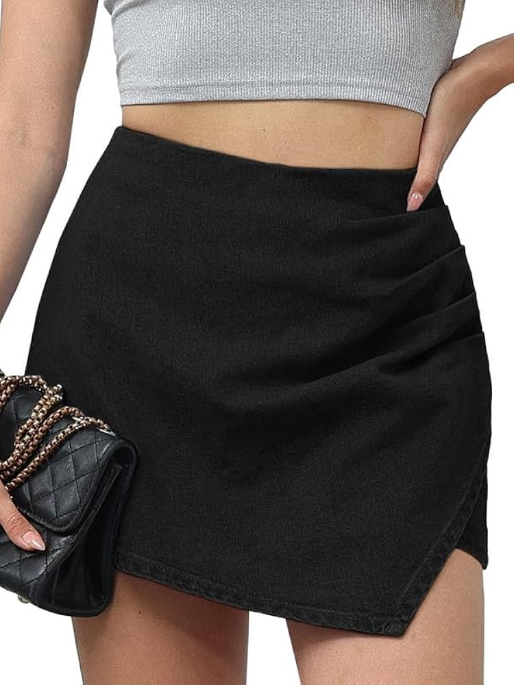 Genleck Denim Skorts Skirts for Women - Jean Skirt with Shorts Underneath High Waisted Strectch E... | Amazon (US)