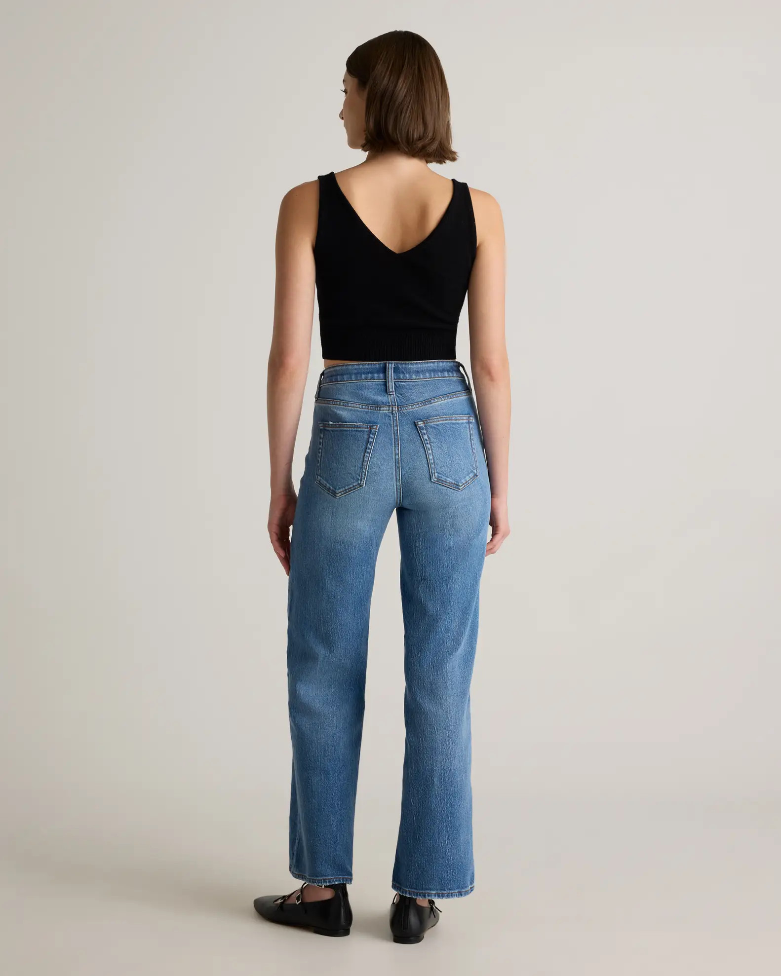 Bella Stretch Relaxed Straight Jeans in Atlantic Blue | Quince
