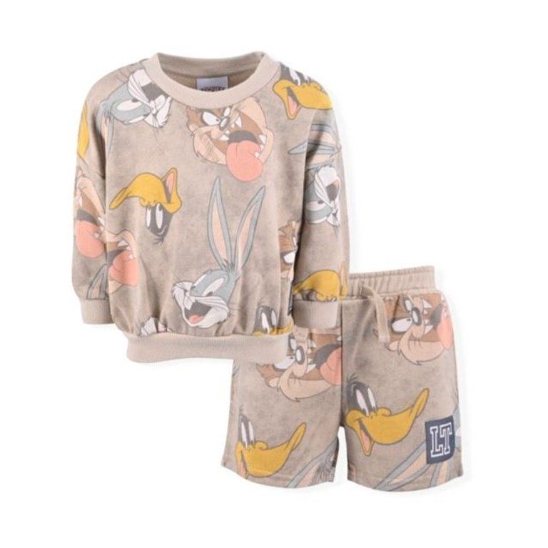 Looney Tunes Baby and Toddler Boy French Terry Sweatshirt and Shorts Outfit Set, 2-Piece, Sizes 1... | Walmart (US)