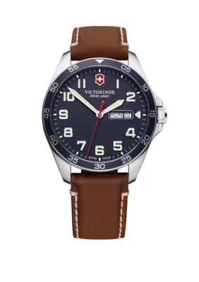 Victorinox Swiss Army, Inc Fieldforce Blue Dial Brown Leather Strap Watch - | Belk