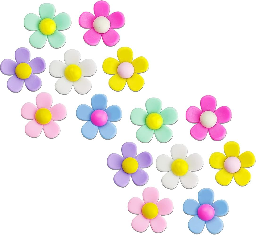 IOKUKI 14 PCS Flower Shoe Charms for Girls, PVC Shoe Charms for Women Kids | Amazon (US)