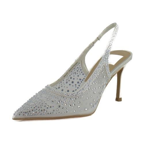 Dolce Vita Kaye Crystal Women's Heels White Mesh Size 11 M | Amazon (US)