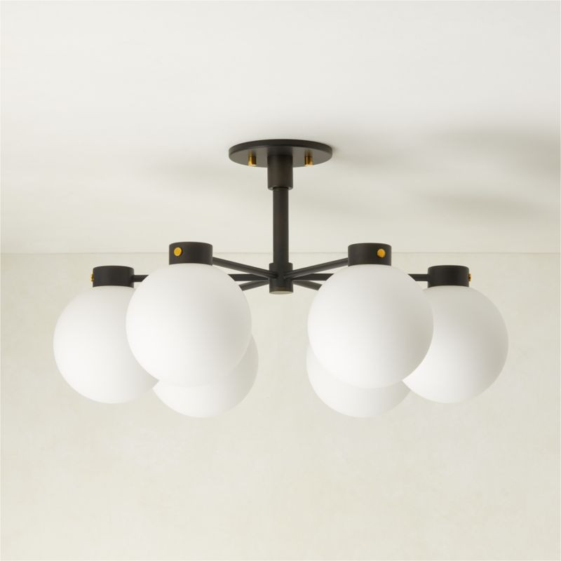 Marra Modern 6-Bulb Black Flush Mount Light + Reviews | CB2 | CB2