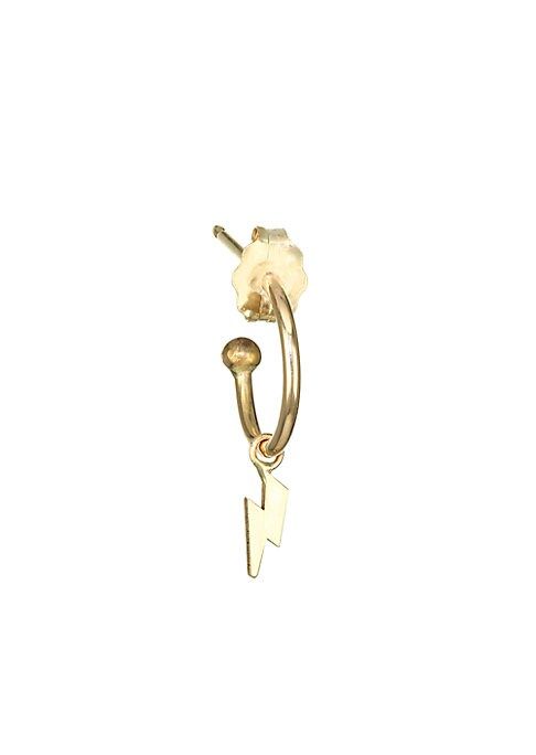 Zoë Chicco Women's 14K Yellow Gold Single Lightening Bolt Huggie Hoop Earring - Yellow | Saks Fifth Avenue