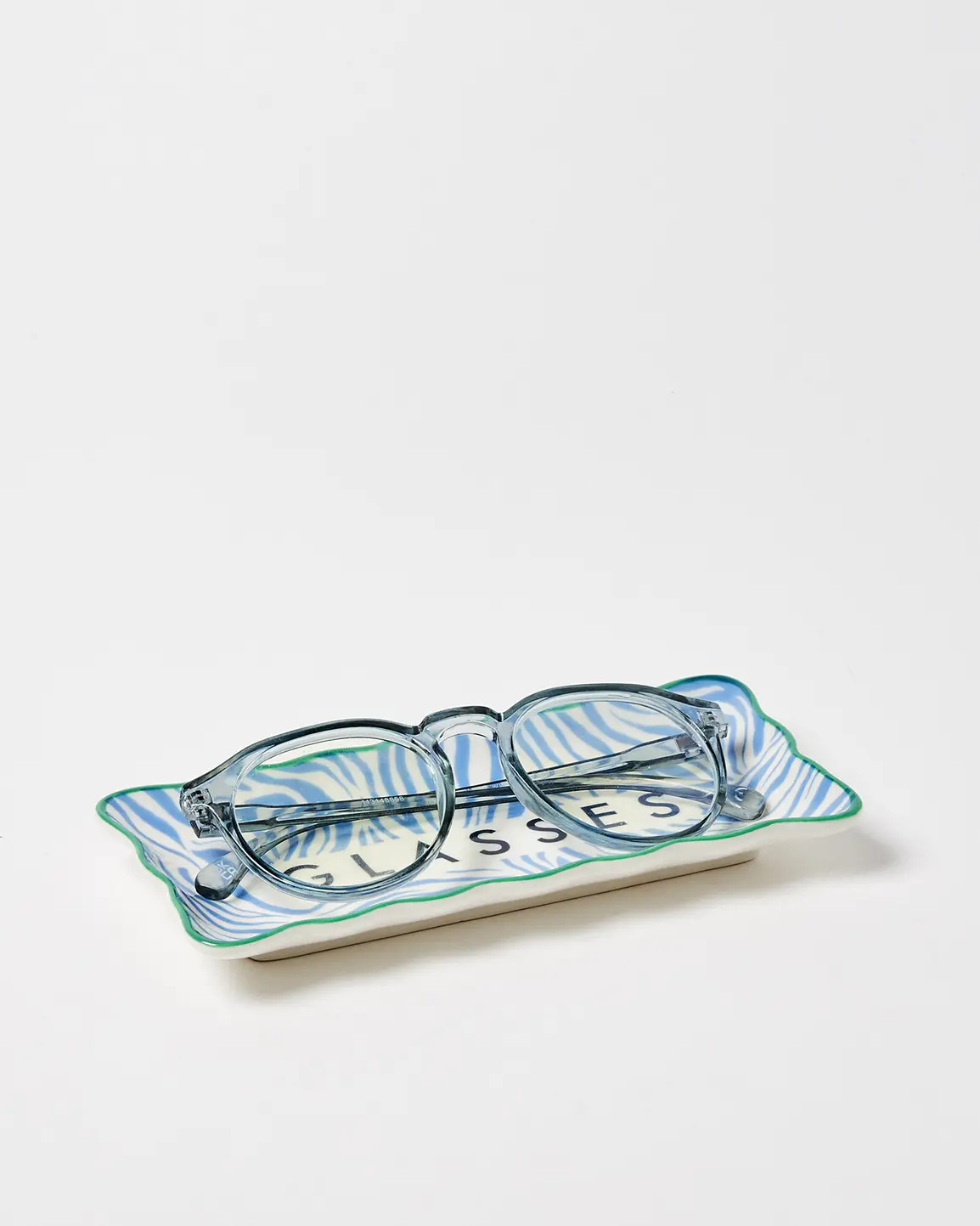 Zebra Blue Wavy Glasses Tray | Oliver Bonas | Oliver Bonas (Global)