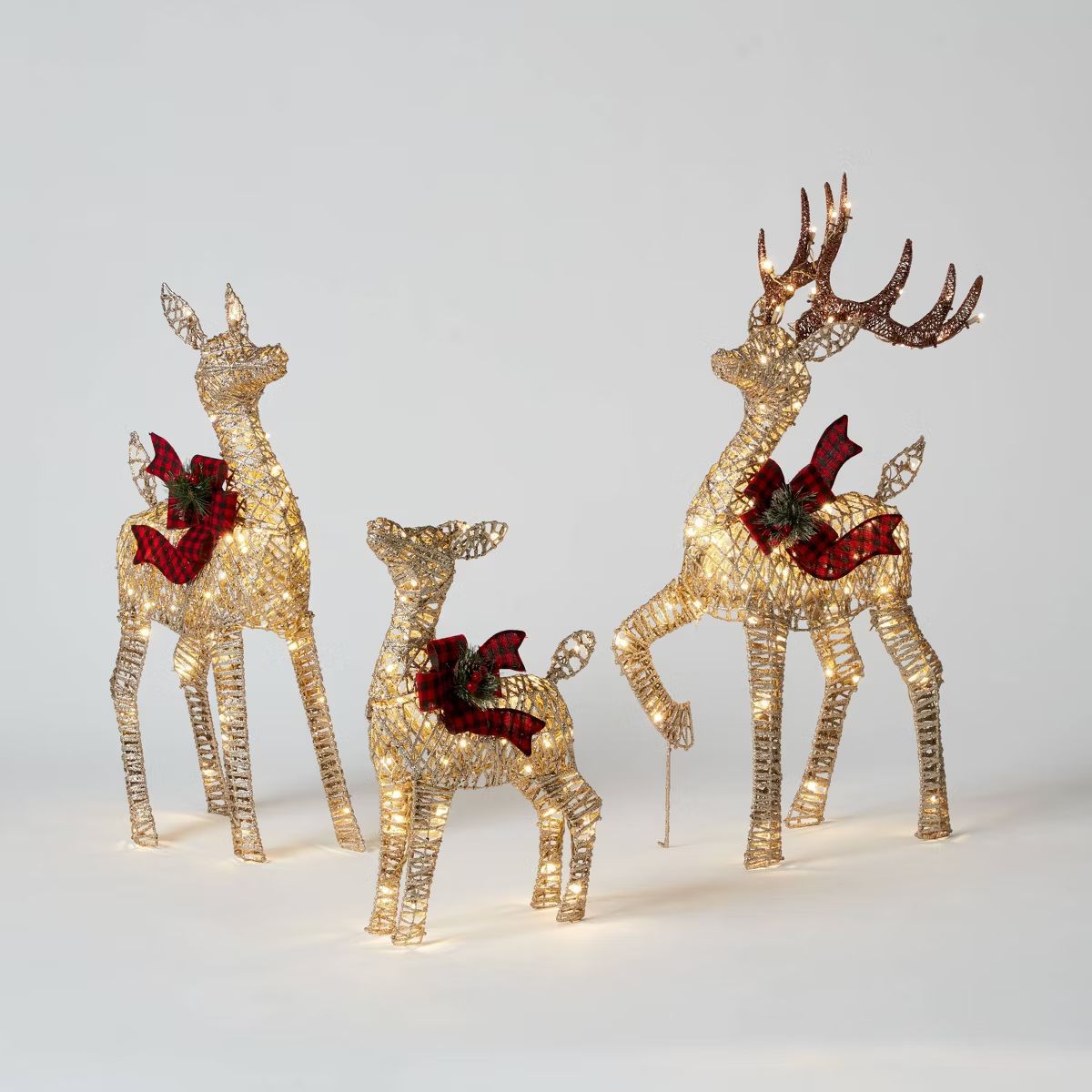 3pk Deer Family Christmas Novelty Sculpture Light - Wondershop™: Indoor/Outdoor Decor, 220 Whit... | Target