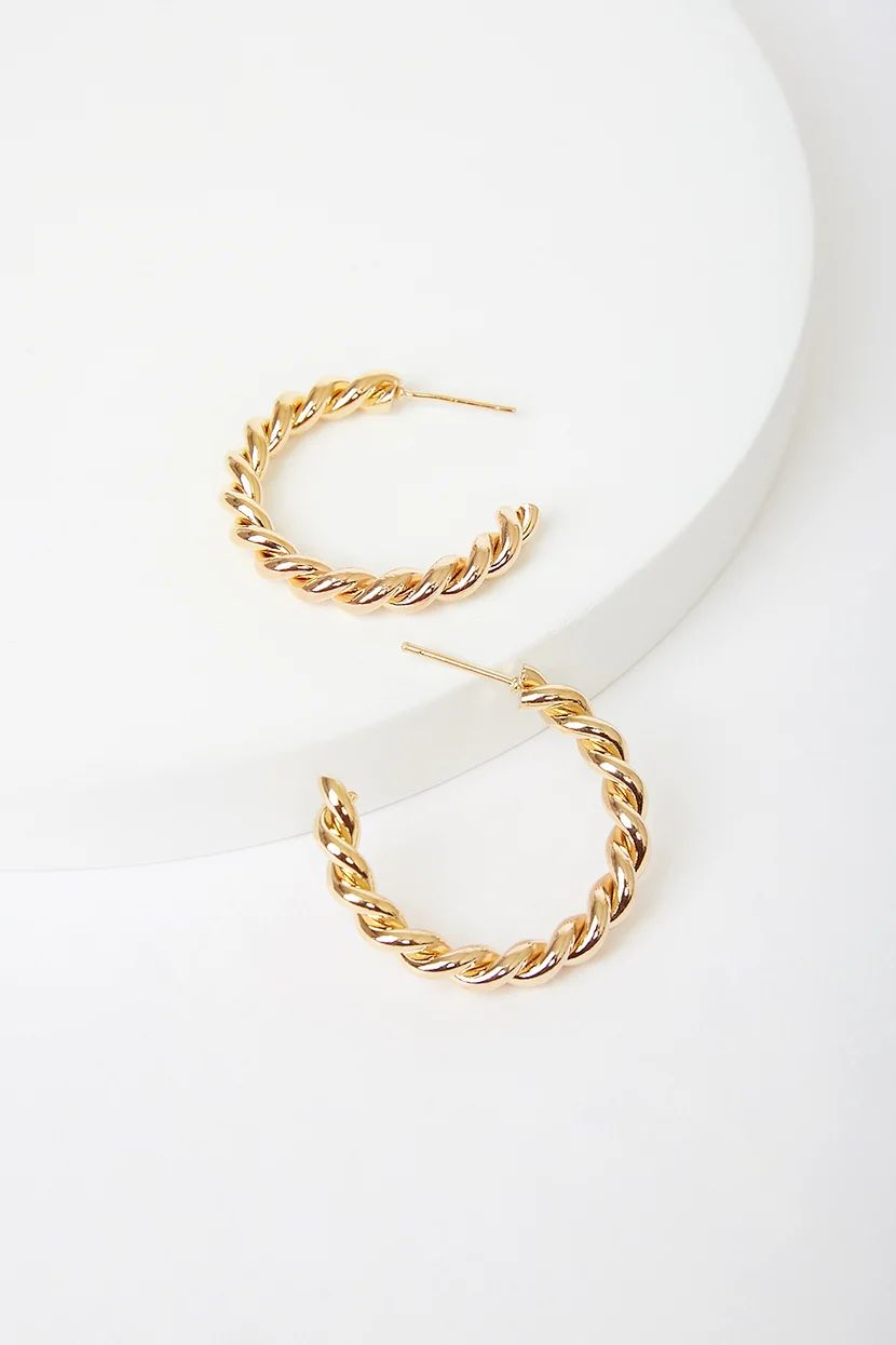 Zoe 14KT Gold Hoop Earrings | Lulus (US)