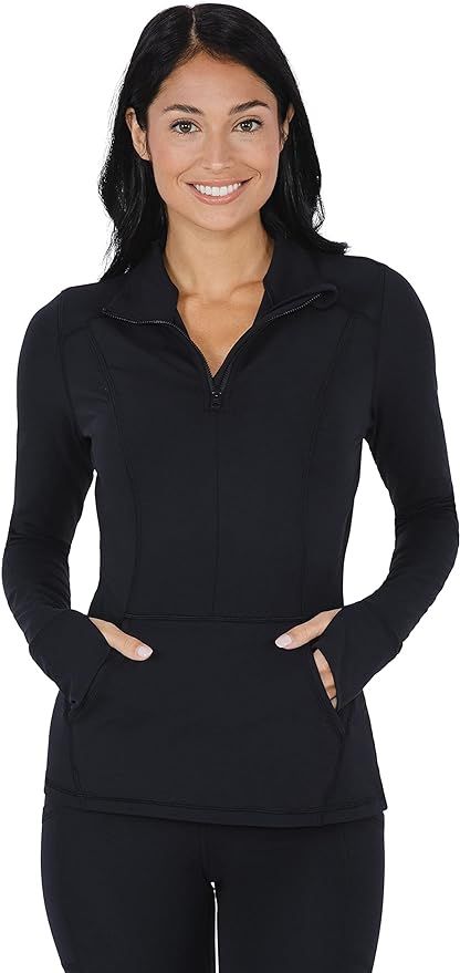 Yogalicious Nude Tech Half Zip Long Sleeve Jacket with Front Pockets | Amazon (US)