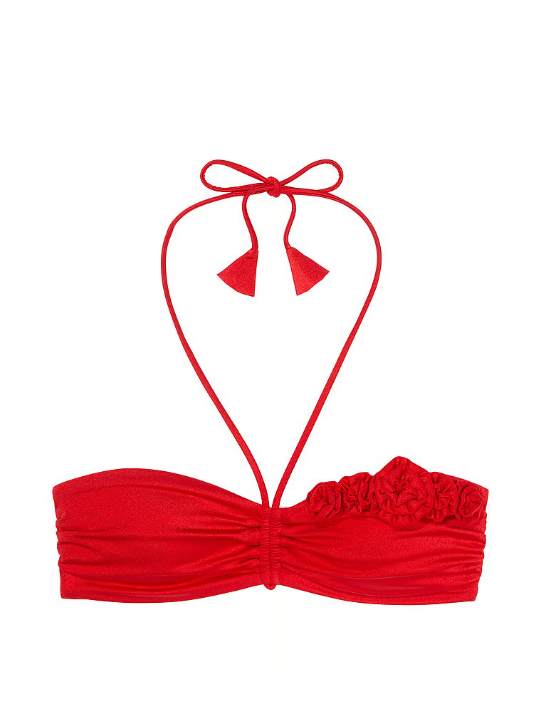 Buy Rosette Bandeau Bikini Top, Bright Vermillion - Order Bikini Top online - Victoria's Secret U... | Victoria's Secret (US / CA )