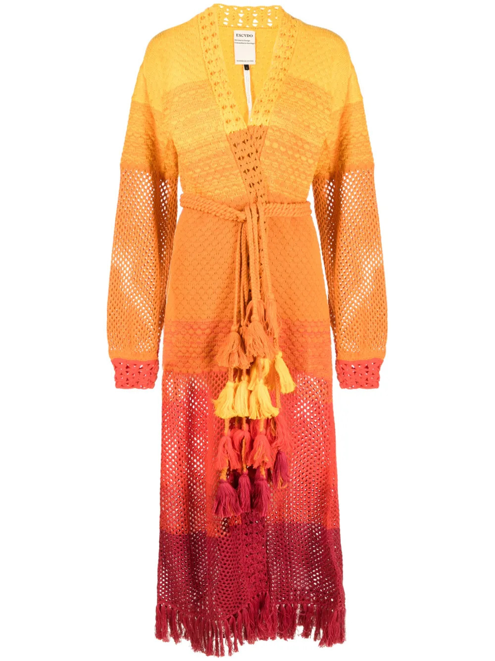 gradient-effect open-knit kimono | Farfetch Global