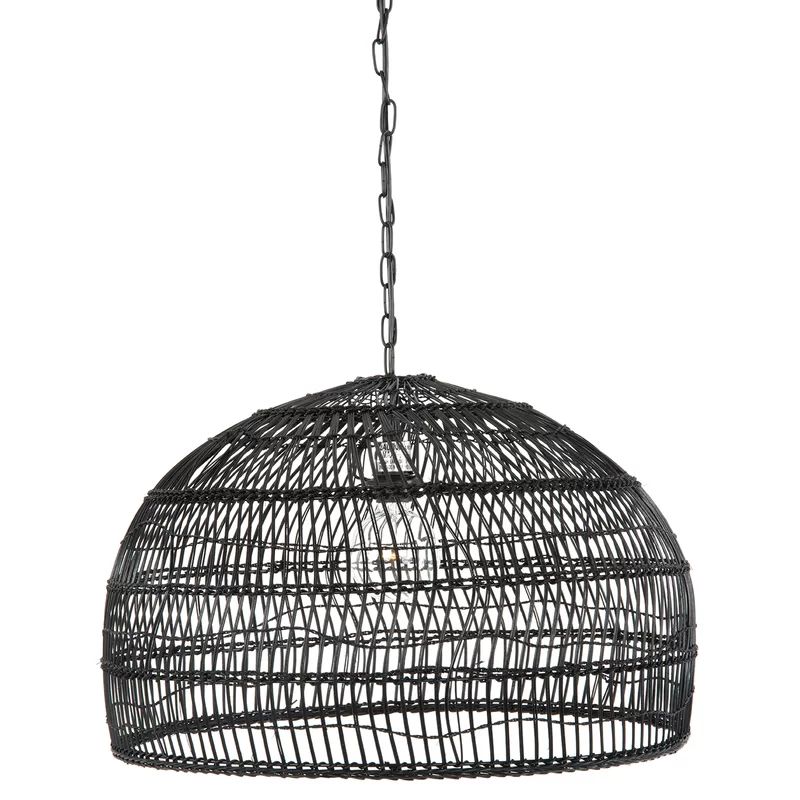 Piperton 1 - Light Single Dome Pendant with Metal Accents | Wayfair North America
