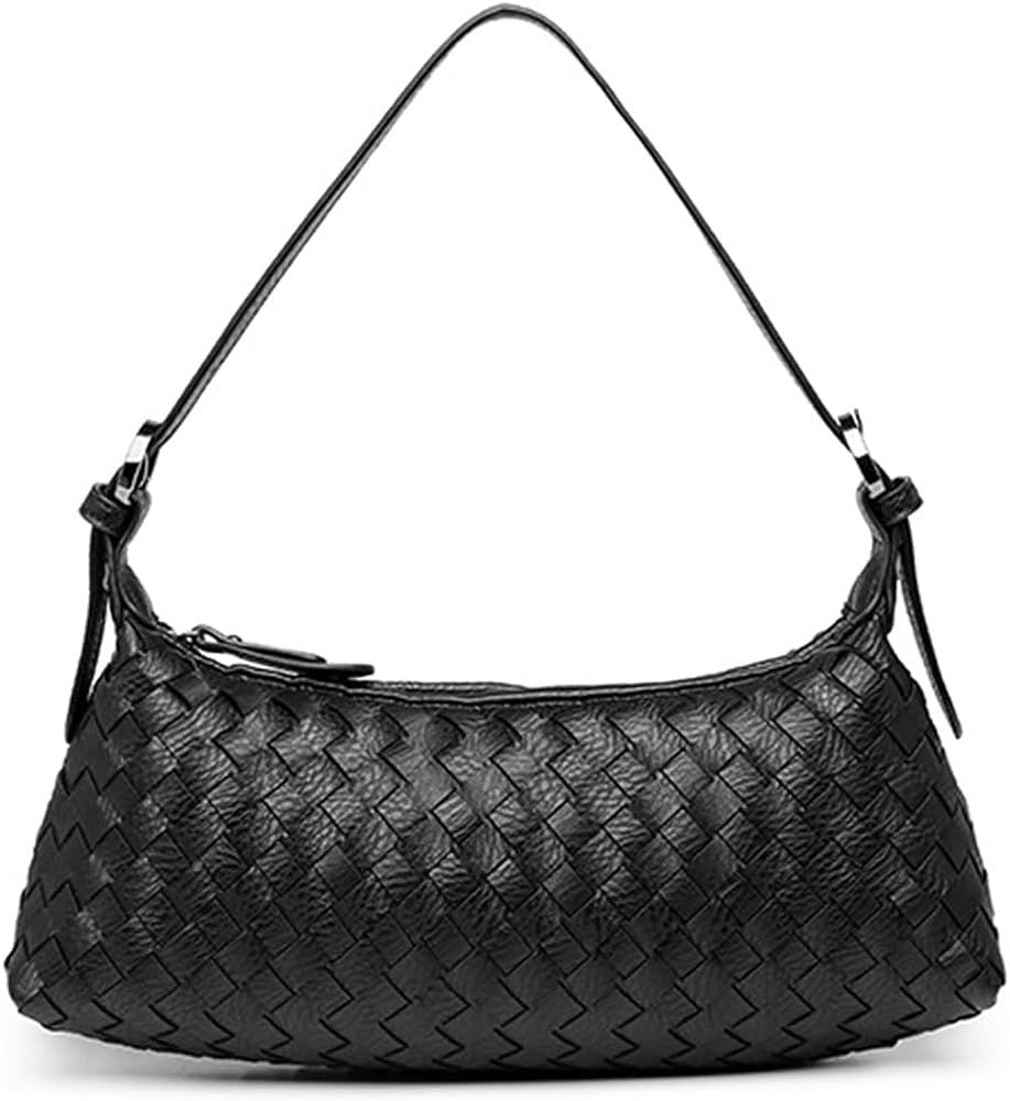 PS PETITE SIMONE Small Woven Leather Purse for Women, Vegan Leather Shoulder Clutch Purse, Woven ... | Amazon (US)