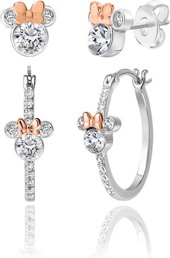 Mommy & Me Silver Plated Hoops and Stud Earrings Set | Nordstrom
