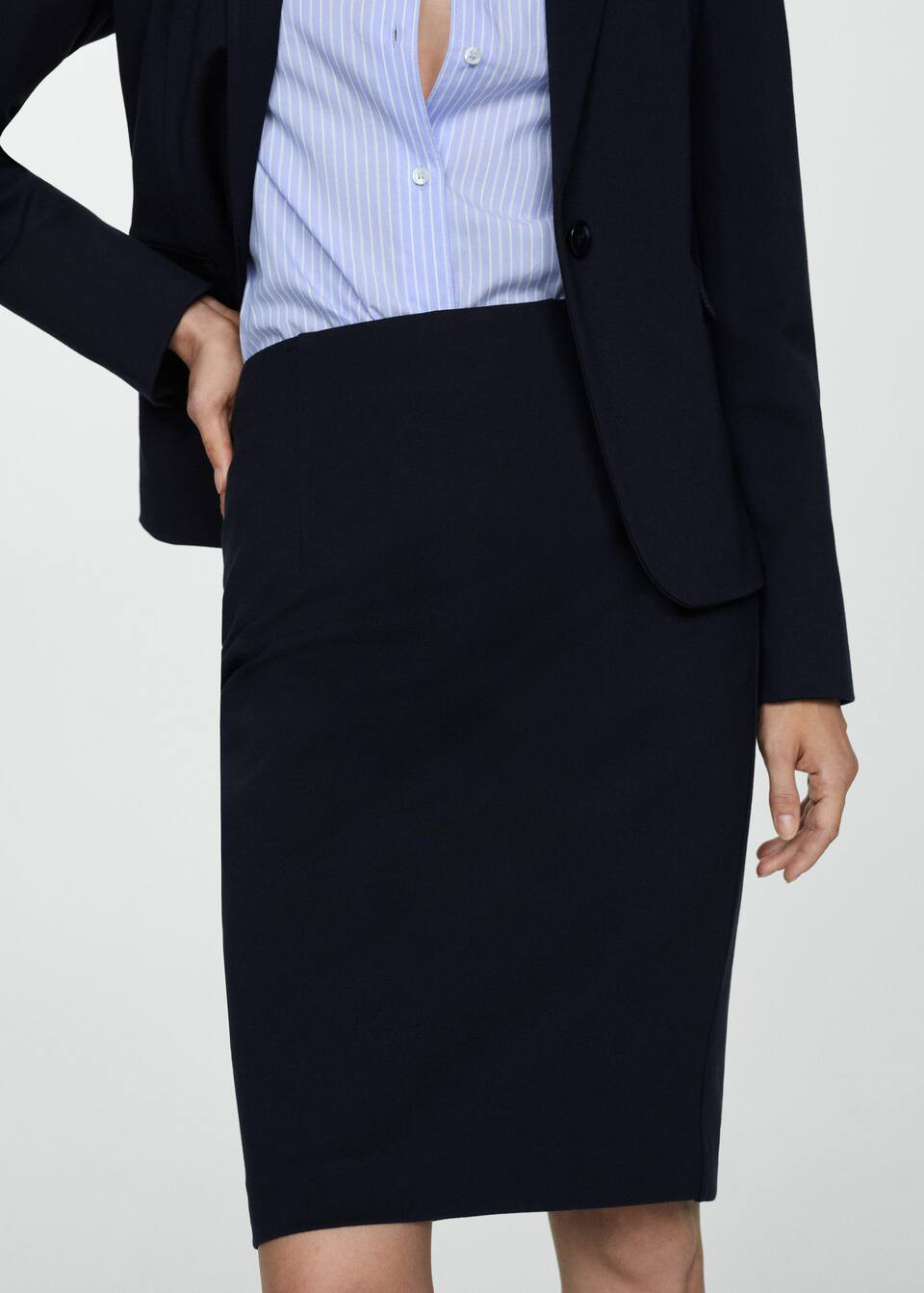 Pencil skirt with rome-knit opening -  Women | Mango USA | MANGO (US)