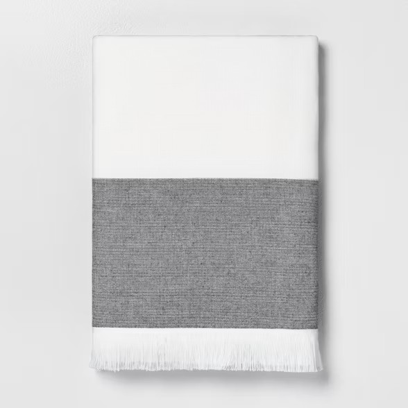 Colorblock Stripe Bath Towel Gray - Hearth & Hand™ with Magnolia | Target