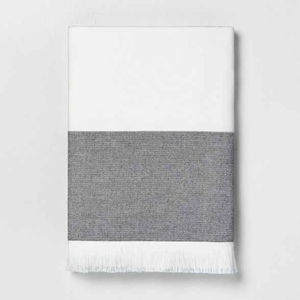 Colorblock Stripe Bath Towel Gray - Hearth & Hand™ with Magnolia | Target