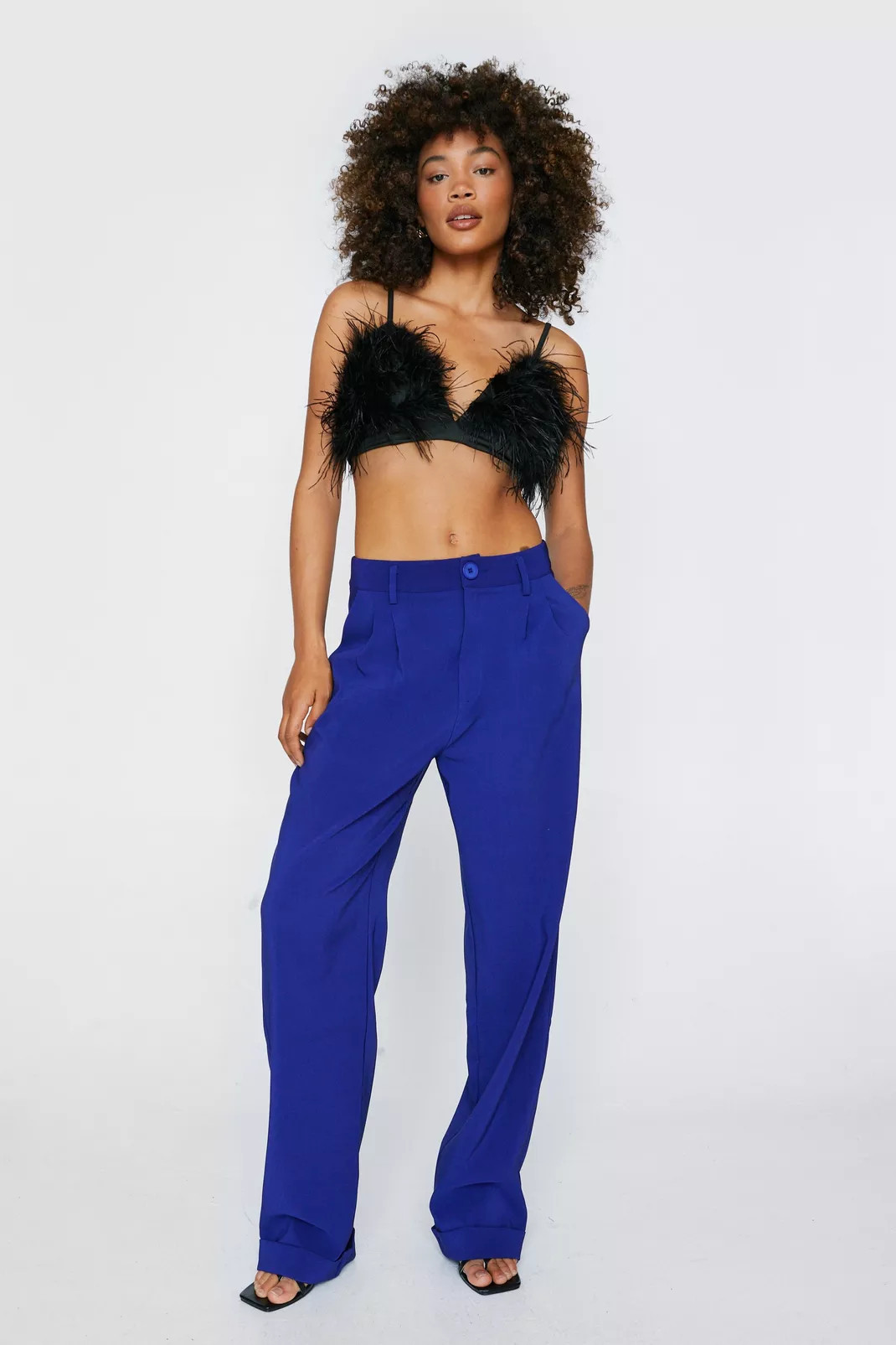 Turned Up Hem Straight Leg Pants | Nasty Gal (US)