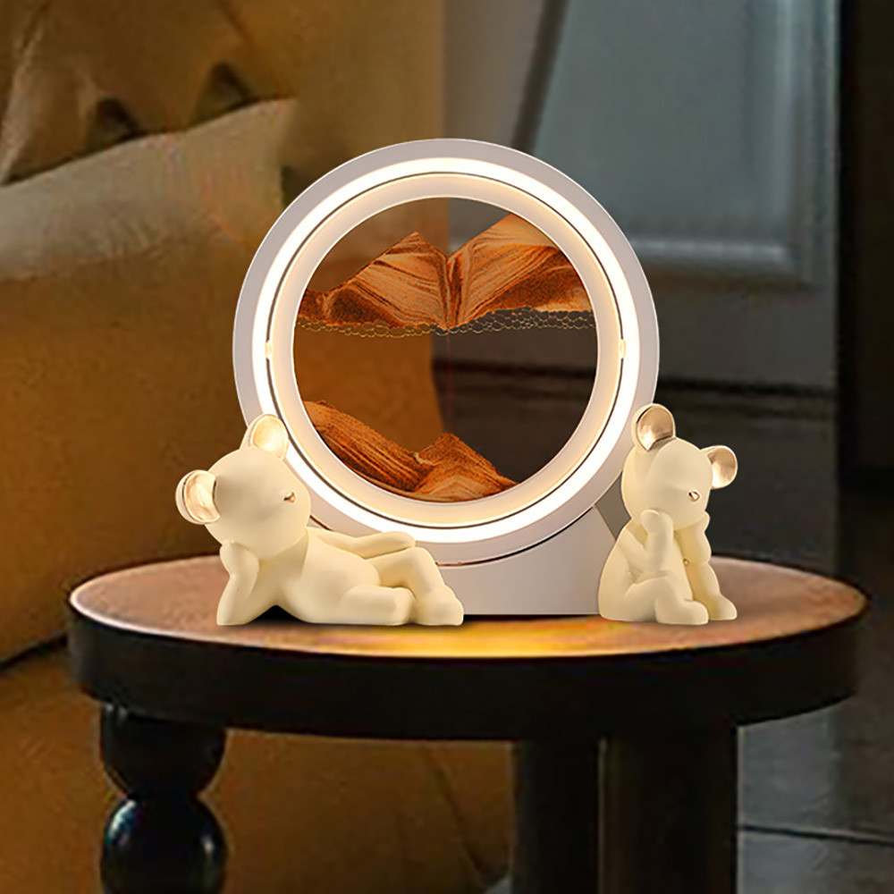 LED Sand Art Lamp Abstract Sand Timer Rotating Sandscape Decor Ornament Living Room | Homary