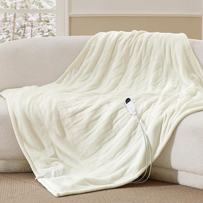 Bedsure Heated Blanket Throw Blanket - Fast Heating Electric Blanket, Soft Flannel Heated Throw w... | Amazon (US)