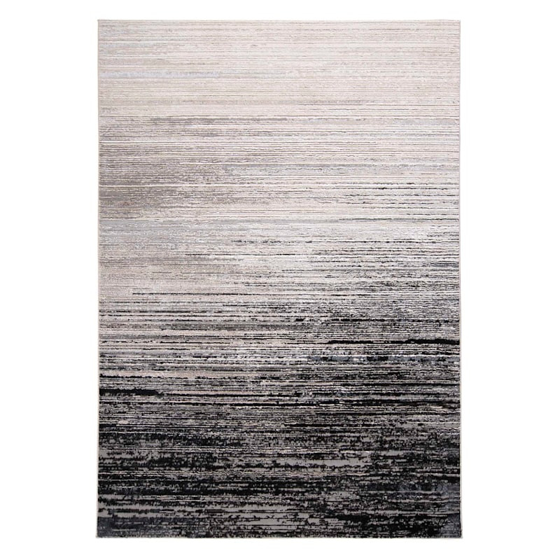 (A488) Avalis Grey & Black Ombre Area Rug, 7x10 | At Home