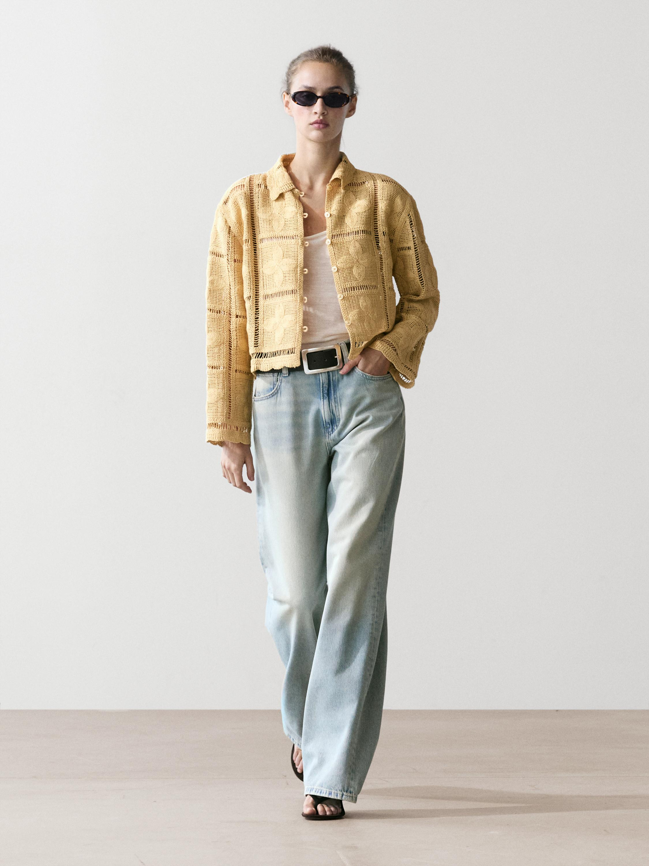 VIEW LOOK
Cutwork crochet cardigan

 $200  Colour  Vanilla  Add to basket | Massimo Dutti US