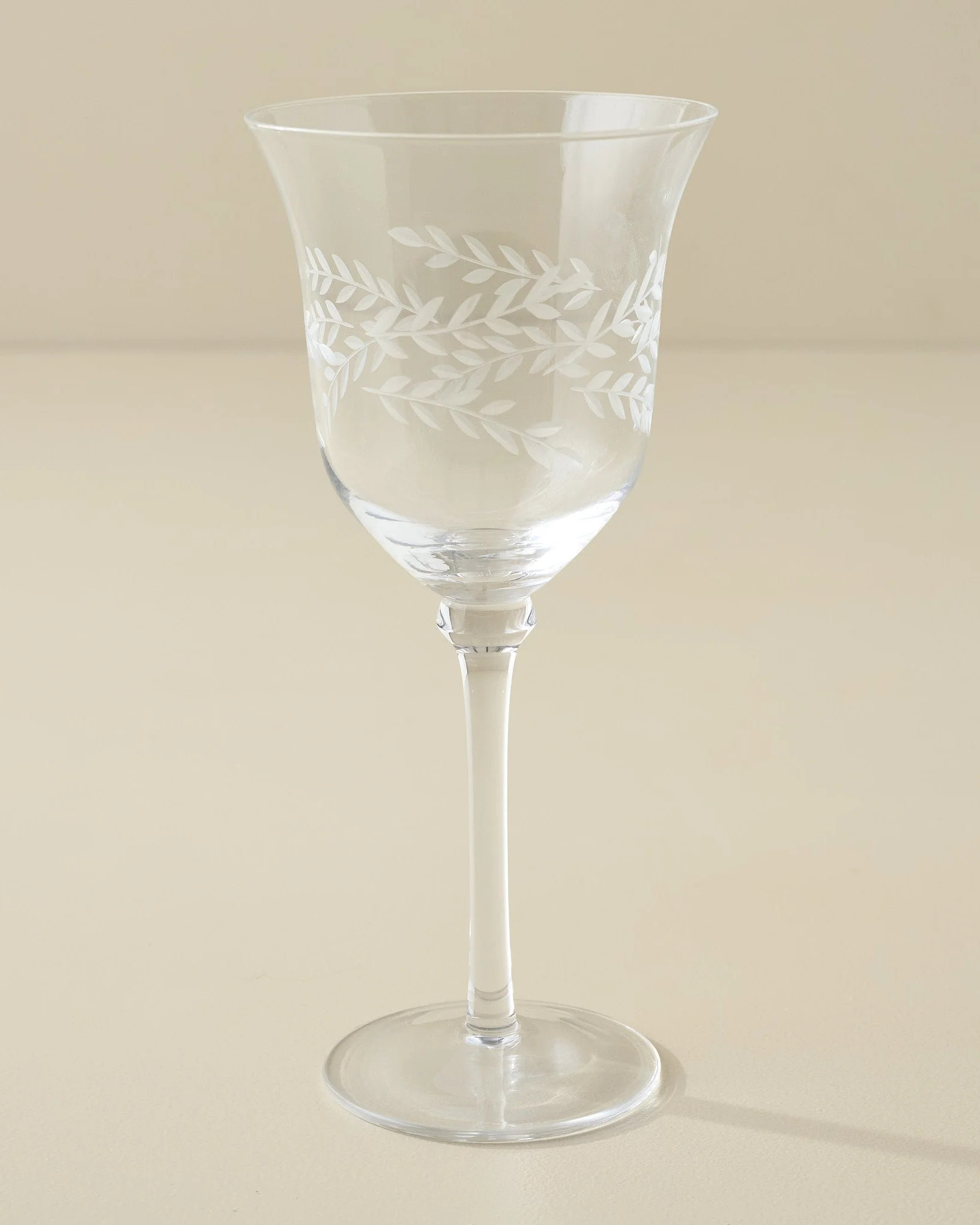 Vintage-Inspired Etched Glass Wine Glass | Magnolia