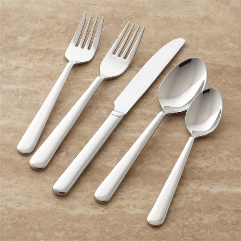 Strand 20-Piece Flatware Set + Reviews | Crate & Barrel | Crate & Barrel