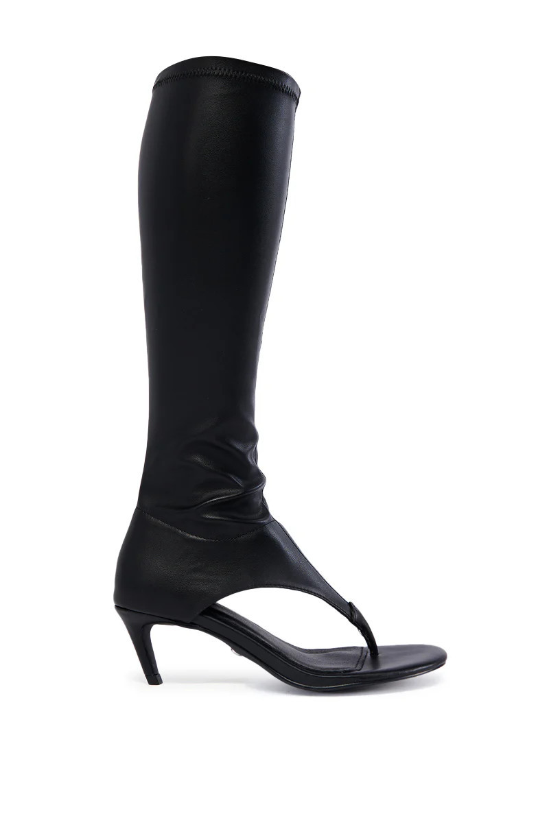 AKIRA Azalea Wang Cecile Open Toe Sandal Boot | Black | Size 8.5 | AKIRA