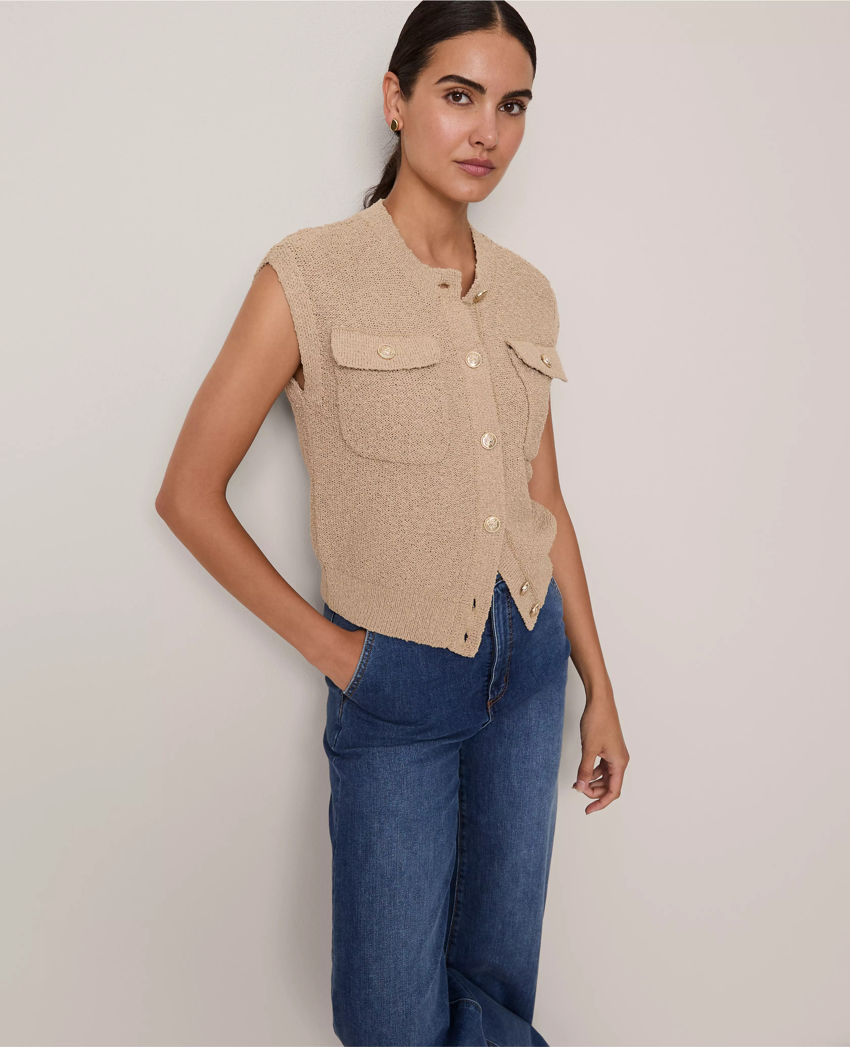 Bouclé Sweater Vest | Ann Taylor