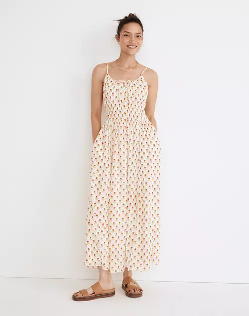 Sophia Cami Midi Dress in Wild Calendula Block-Print | Madewell