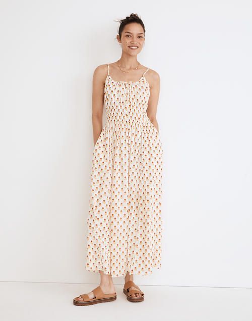 Sophia Cami Midi Dress in Wild Calendula Block-Print | Madewell