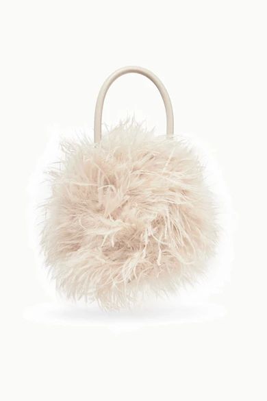 Zadie feather-embellished leather tote | NET-A-PORTER (US)