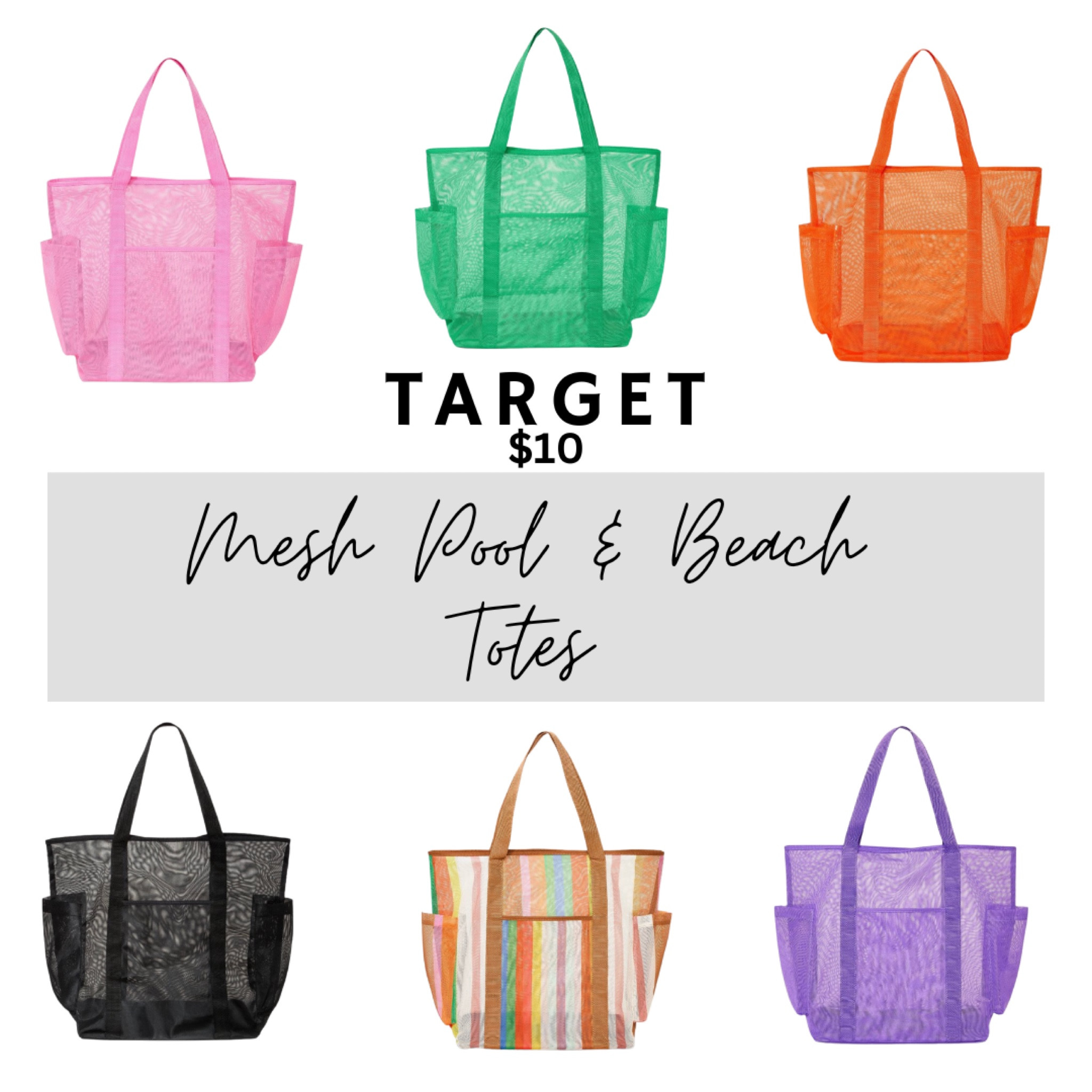 Mesh totes that are perfect for the pool, beach, gym or spa! I use these when we go to swimming lessons and carry home our wet towels and swimsuits! Can’t beat $10!!

#LTKFind #LTKSeasonal #LTKitbag