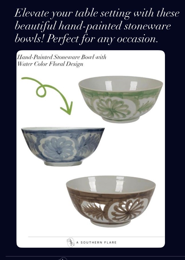 Elevate your table setting with these beautiful hand-painted stoneware bowls! Perfect for any occasion

#LTKfoodie #LTKActive
