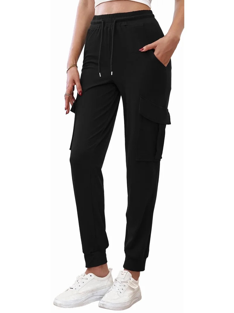 SOMER Women's Sweatpants Cargo Joggers High Waisted Drawstring Hiking Workout Pants Lightweight C... | Walmart (US)