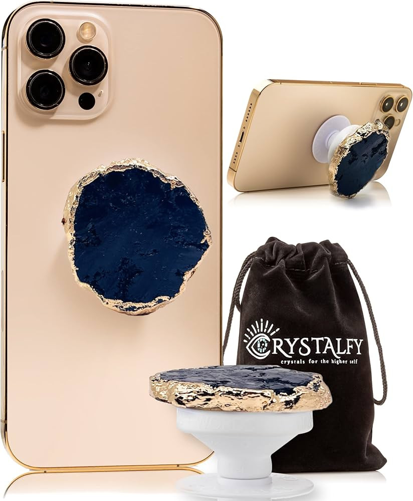 CRYSTALFY Crystal Phone Grip & Phone Stand: Authentic Natural Gemstone Swappable Top, Expandable ... | Amazon (US)