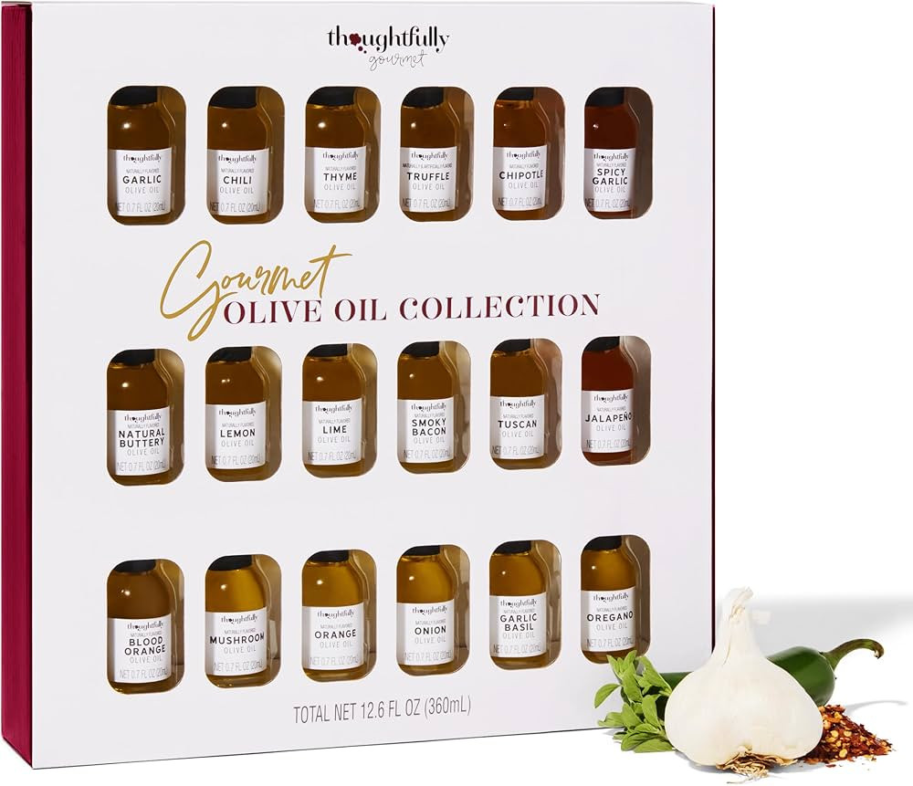 Thoughtfully Gourmet, Olive Oil Sampler Gift Set, Includes Uniquely Flavored Extra Virgin Cold Pr... | Amazon (US)