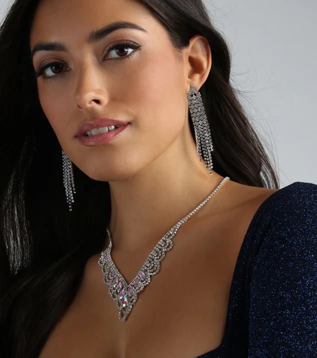 Touch Of Sparkle Iridescent Rhinestone Earrings | Windsor Stores