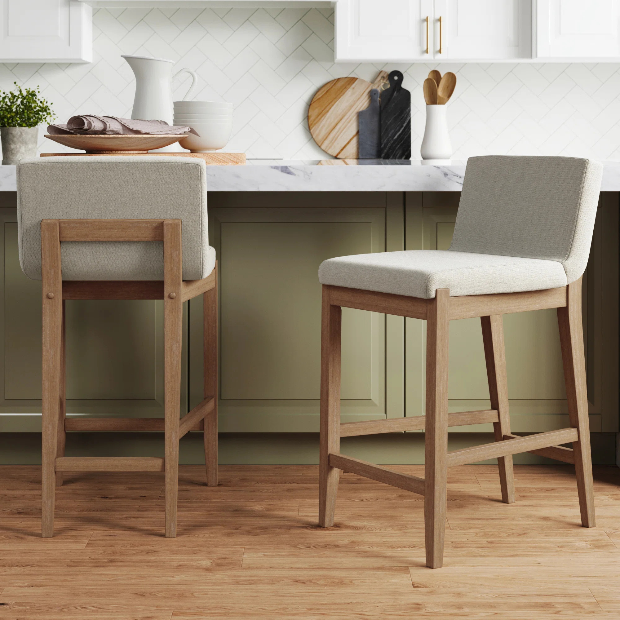 Upholstered Wooden Stool | Wayfair North America