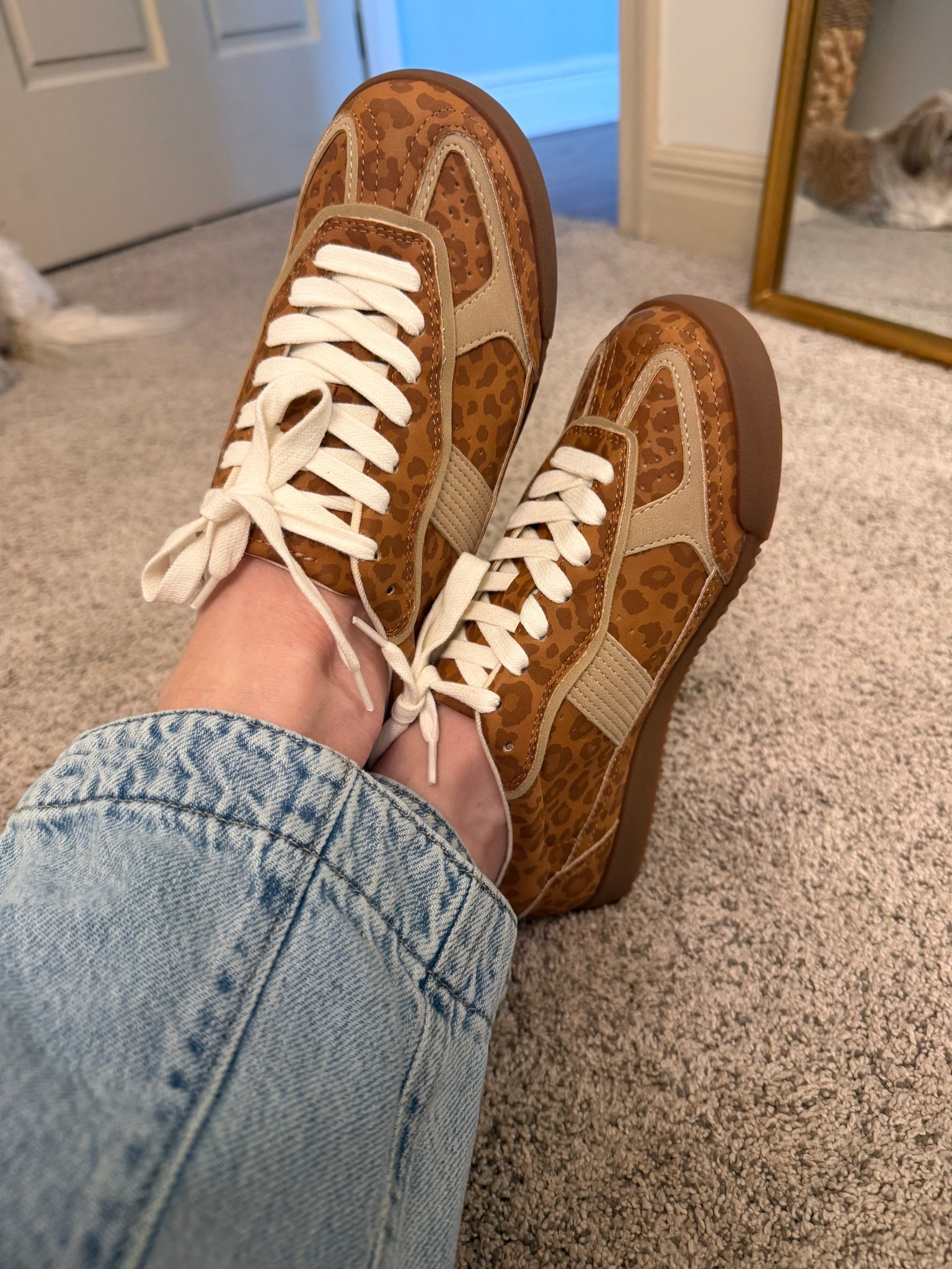 Love these leopard print tennis shoes 👟 from @Yellow Box 📦 

Perfect tennis shoes for spring & summer 

#LTKootd #LTKSaleAlert #LTKOver40