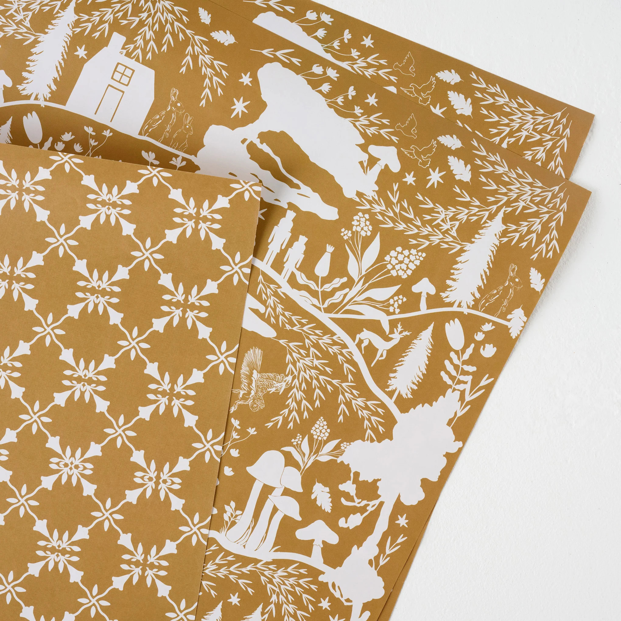 Magnolia Gold Woodland Wrapping Paper Sheets | Magnolia