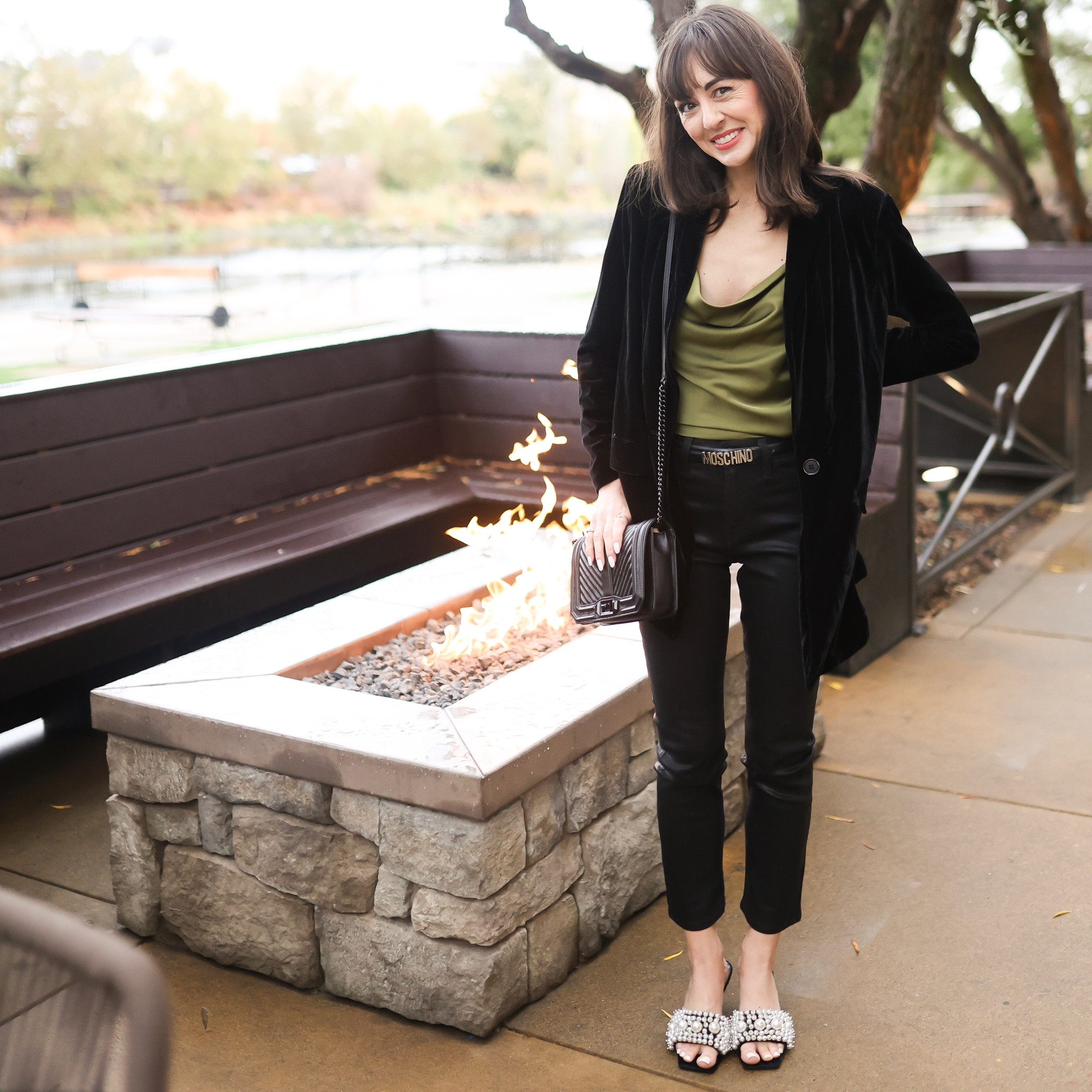 This is a big DEAL. Several pieces from my 10 piece holiday capsule wardrobe that makes 43 #festiveoutfit formulas are on SALE now. Including this camisole top and purse from @nordstrom. 

