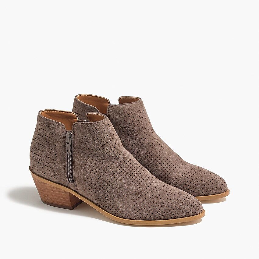 Perforated microsuede boots | J.Crew Factory