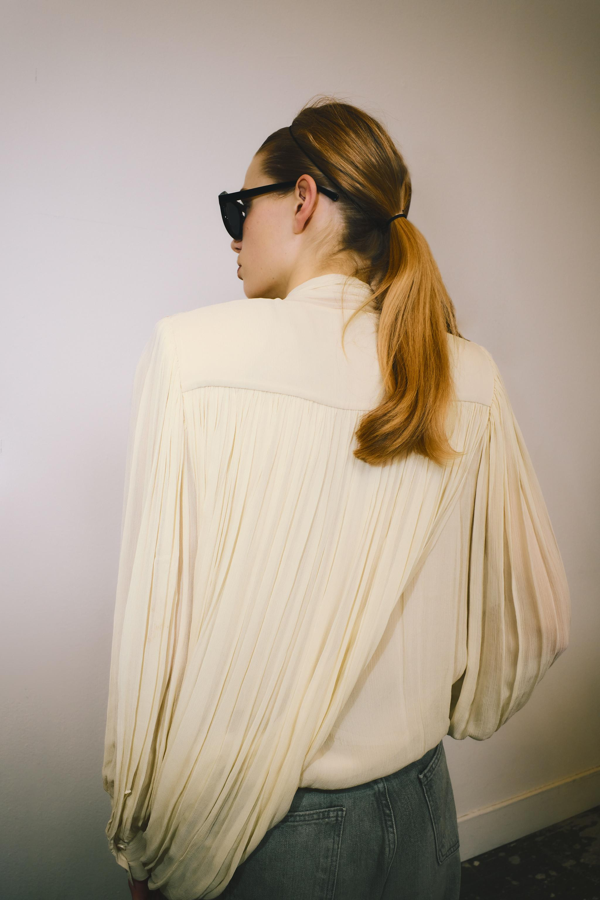 DRAPED SHOULDER PAD BLOUSE ZW COLLECTION LIMITED EDITION | Zara US